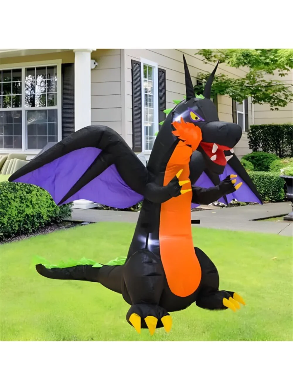 4FT Purple Dinosaur Halloween Inflatable Decor with LED Lights